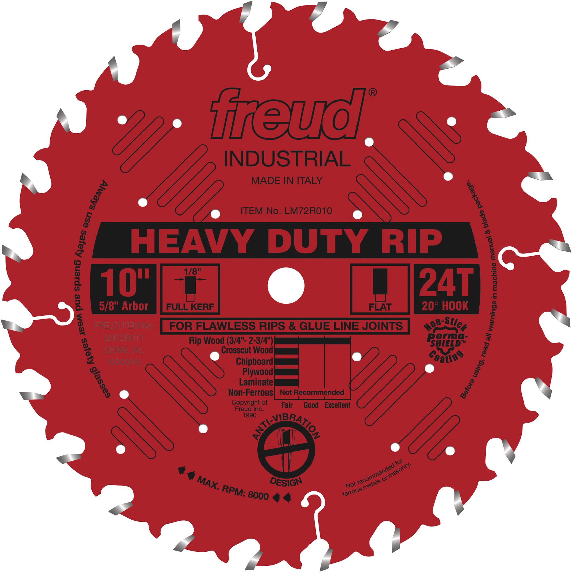 Diablo 10in. Heavy-Duty Rip Circular Saw Blade, 24T, Model# LM72R010